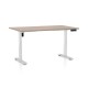 Výškově nastavitelný stůl OfficeTech B, 120 x 80 cm, bílá podnož - Dub