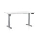 Výškově nastavitelný stůl OfficeTech B, 120 x 80 cm, šedá podnož - Bílá