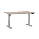 Výškově nastavitelný stůl OfficeTech B, 120 x 80 cm, šedá podnož - Dub