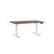 Výškově nastavitelný stůl OfficeTech D, 120 x 80 cm, bílá podnož - Ořech 