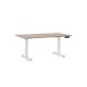 Výškově nastavitelný stůl OfficeTech C, 120 x 80 cm, bílá podnož - Dub