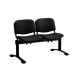 Čalouněná lavice ISO, 2-sedák - černé nohy - Černá
