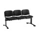 Čalouněná lavice ISO, 3-sedák - černé nohy - Černá