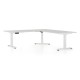 Výškově nastavitelný stůl OfficeTech Angle, 180 x 200 cm, bílá podnož - Světle šedá