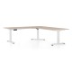 Výškově nastavitelný stůl OfficeTech Angle, 180 x 200 cm, bílá podnož - Dub