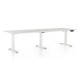 Výškově nastavitelný stůl OfficeTech Long, 240 x 80 cm, bílá podnož - Světle šedá