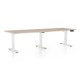 Výškově nastavitelný stůl OfficeTech Long, 240 x 80 cm, bílá podnož - Dub