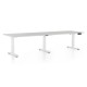 Výškově nastavitelný stůl OfficeTech Long, 260 x 80 cm, bílá podnož - Světle šedá