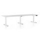 Výškově nastavitelný stůl OfficeTech Long, 260 x 80 cm, bílá podnož - Bílá
