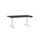 Výškově nastavitelný stůl OfficeTech D, 140 x 80 cm, bílá podnož - Černá