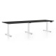 Výškově nastavitelný stůl OfficeTech Long, 260 x 80 cm, bílá podnož - Černá