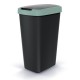 Odpadkový koš s barevným víkem, 45 l - Zelená / černá