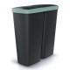 Odpadkový koš DUO černý, 50 l - Zelená / černá