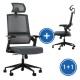 Kancelářská židle Soldado 1 + 1 ZDARMA - Šedá / černá