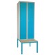 Kovová šatní skříňka s lavičkou, 60 x 85 x 185 cm, cylindrický zámek - Modrá - RAL 5012