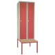 Kovová šatní skříňka s lavičkou, 60 x 85 x 185 cm, otočný zámek - Červená - RAL 3000