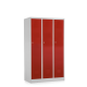 Kovová šatní skříňka - 3 oddíly, 90 x 50 x 150 cm, cylindrický zámek - Červená - RAL 3000