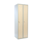 Kovová šatní skříňka s dřevěnými dveřmi, 60 x 50 x 180 cm, cylindrický zámek - Javor