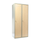 Kovová šatní skříňka s dřevěnými dveřmi, 80 x 50 x 180 cm, cylindrický zámek - Javor